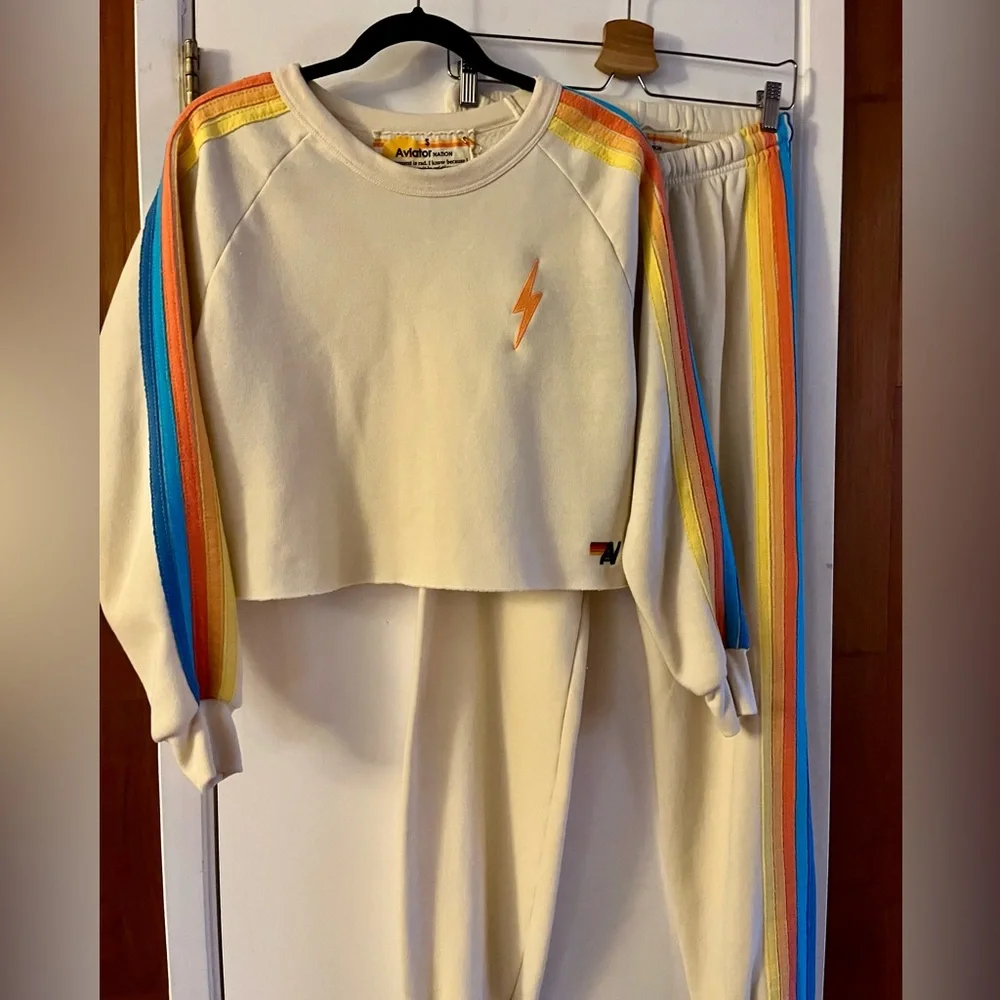 Aviator Nation 5 Stripe Bolt Sweat Set - Picture 7 of 7